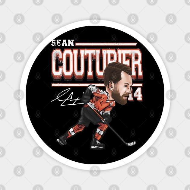 Sean Couturier Philadelphia Cartoon Magnet by ClarityMacaws